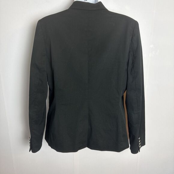 Lauren Ralph Lauren Womens Blazer Petites Size 10P Black Silver Buttons Academia - Picture 5 of 8